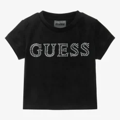 Girls Black Velour T-Shirt