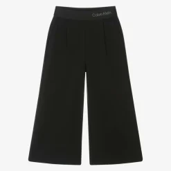 Girls Black Wide Leg Trousers