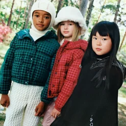 Girls Black Wool & Down Cape