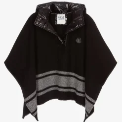 Girls Black Wool Poncho