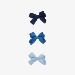 Girls Blue Bow Hair Clips (3 Pack)