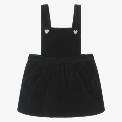 Girls Blue Cotton Corduroy Pinafore Dress