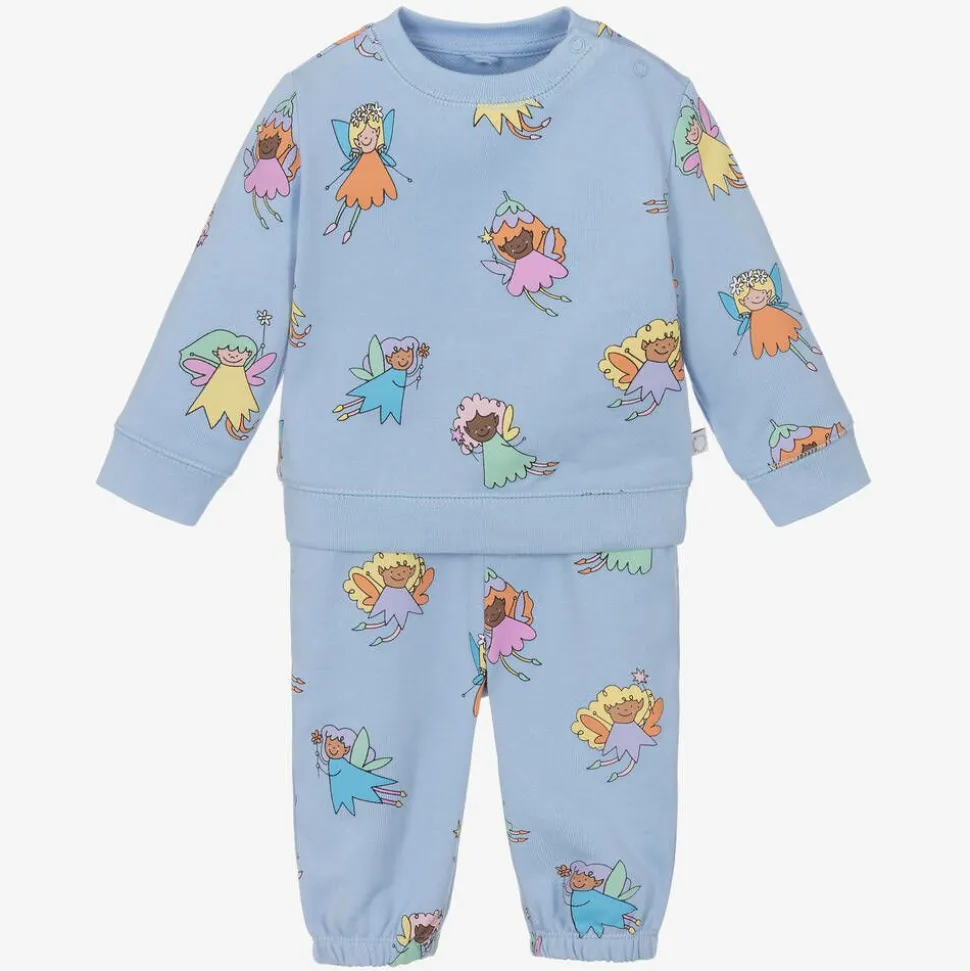 Girls Blue Cotton Fairies Tracksuit