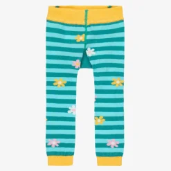 Girls Blue Cotton Leggings