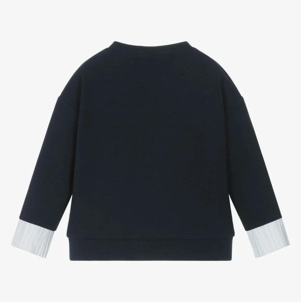 Girls Blue Cotton Sweatshirt