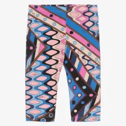 Girls Blue Cotton Vivara Leggings