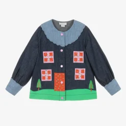 Girls Blue Denim & Chambray Blouse