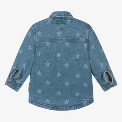 Girls Blue Denim Stars Overshirt