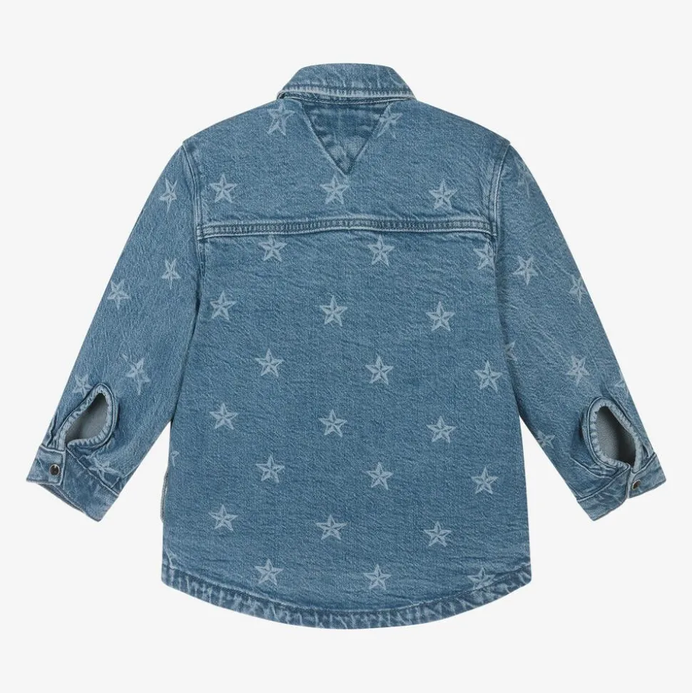 Girls Blue Denim Stars Overshirt