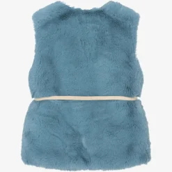 Girls Blue Faux Fur Gilet