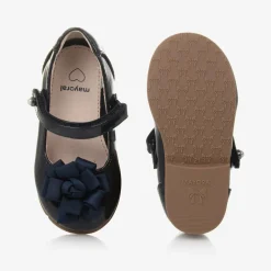 Girls Blue Faux Patent Leather Shoes