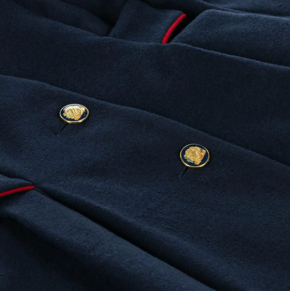 Girls Blue Felted Cape Coat