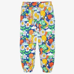 Girls Blue Floral Organic Cotton Joggers