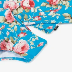 Girls Blue Floral Tankini (UPF50+)