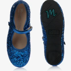 Girls Blue Glitter Shoes