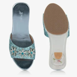 Girls Blue Heeled Shoes