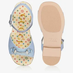 Girls Blue Horsebit Sandals