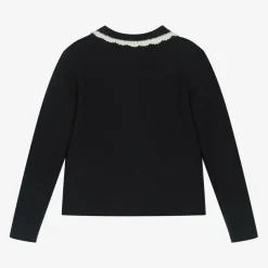 Girls Blue Knitted Wool Cardigan