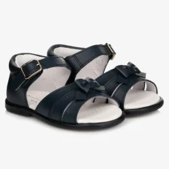 Girls Blue Leather Sandals