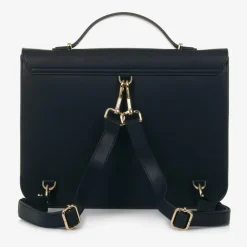 Girls Blue Leather Satchel (34cm)