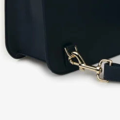 Girls Blue Leather Satchel (34cm)