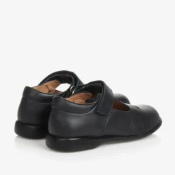 Girls Blue Leather T-Bar Shoes