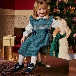 Girls Blue Patent Bow Shoes