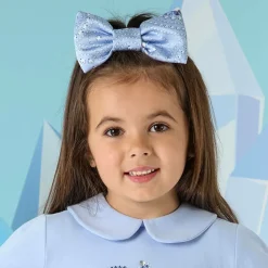 Girls Blue Satin Bow Hair Clip (13cm)