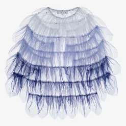 Girls Blue Tulle Cape Costume