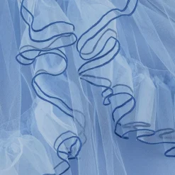 Girls Blue Tulle Ruffle Dress