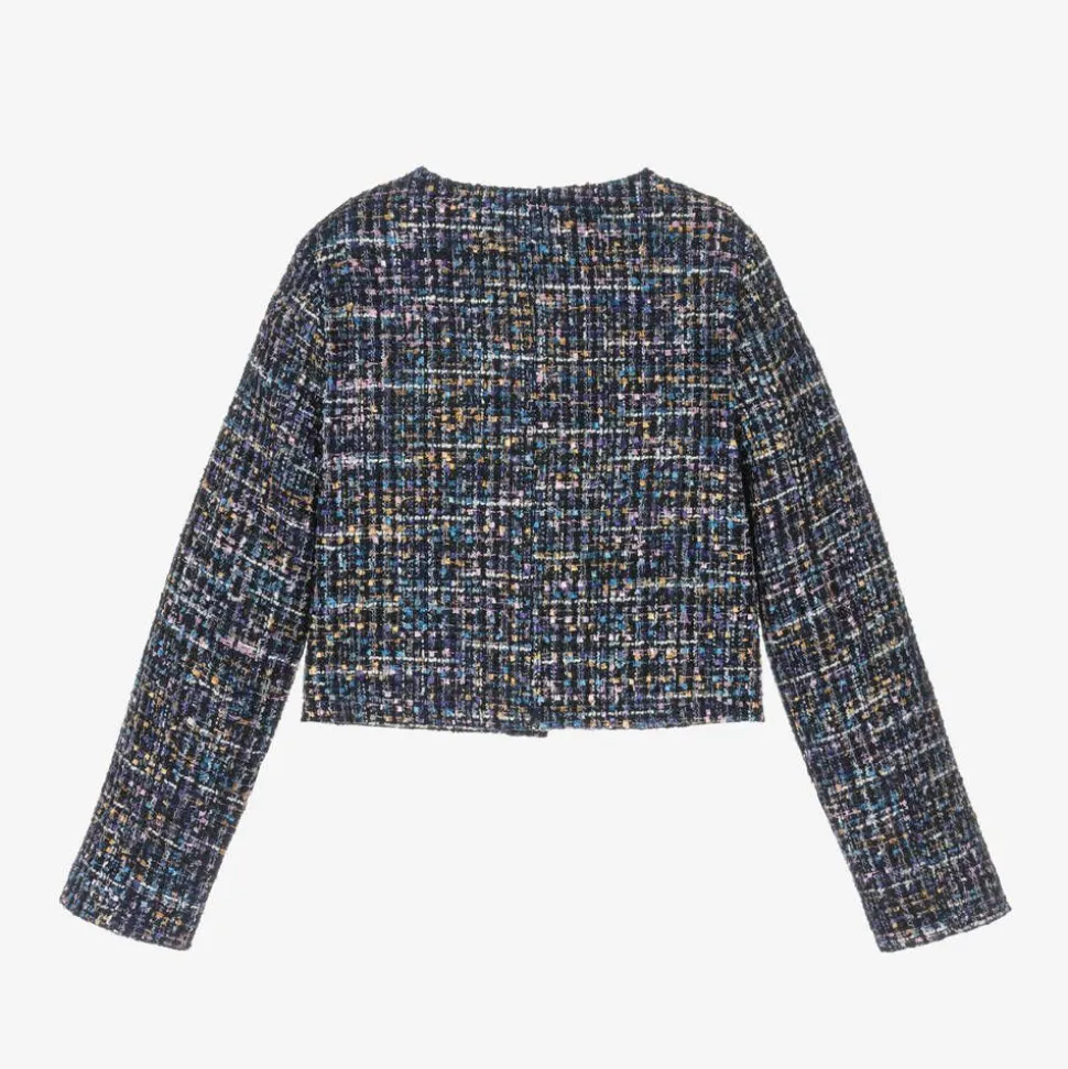 Girls Blue Tweed Jacket