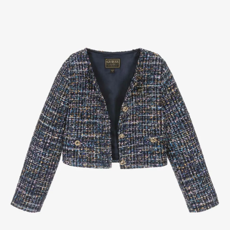 Girls Blue Tweed Jacket