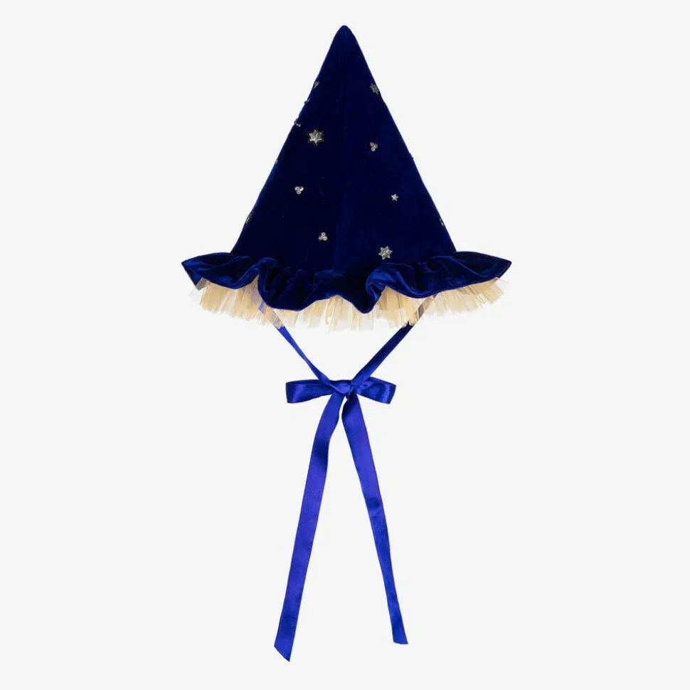 Girls Blue Velvet Wizard Hat