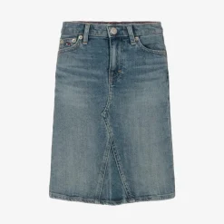 Girls Blue Washed Denim Skirt