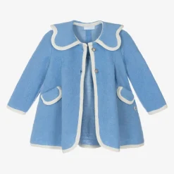 Girls Blue Wool Coat