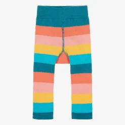 Girls Bonnie Highland Cow Striped Leggings