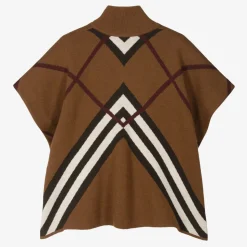 Girls Brown Chevron Cashmere Cape