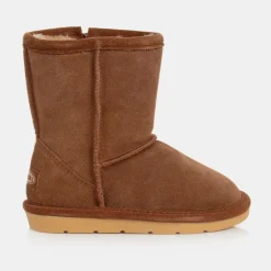 Girls Brown Suede Leather Boots