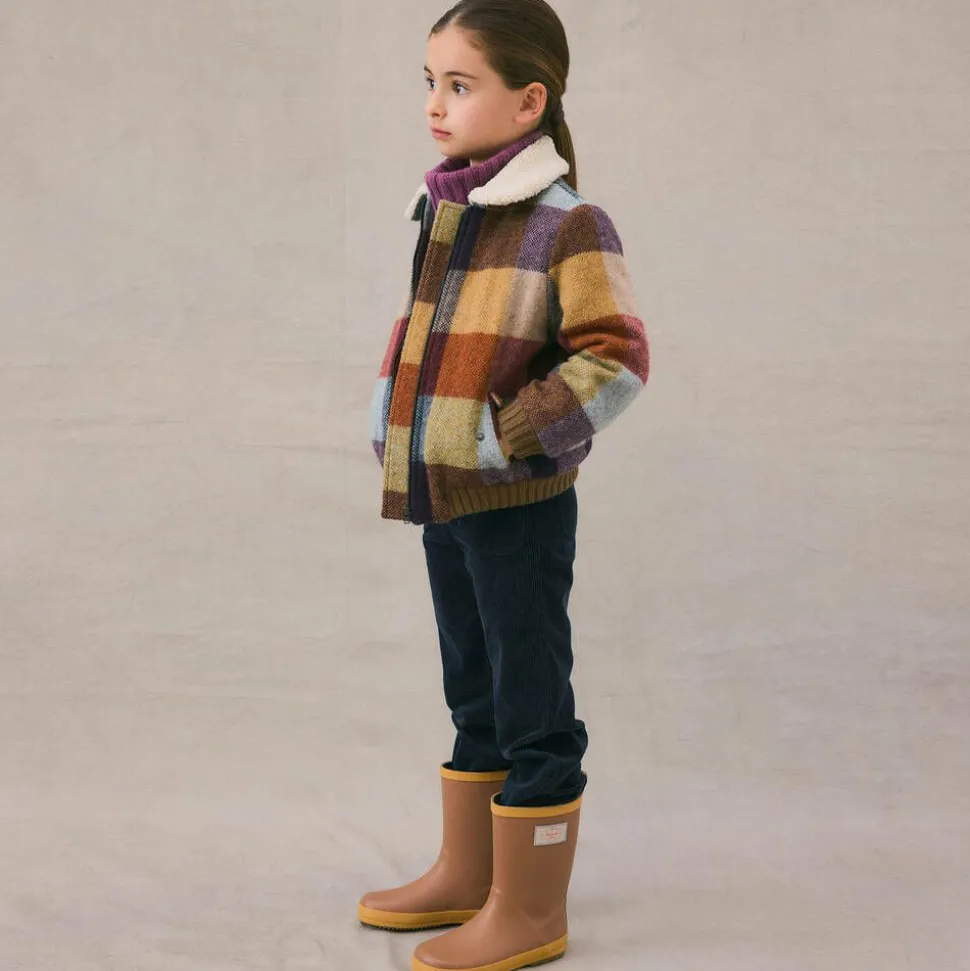 Girls Checked Wool Jacket