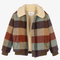 Girls Checked Wool Jacket