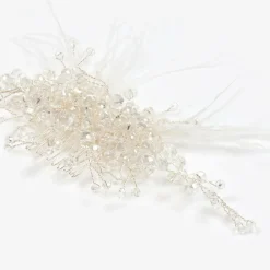 Girls Crystal Bead & Feather Hair Clip