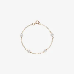 Girls 9ct Gold & Pearl Bracelet