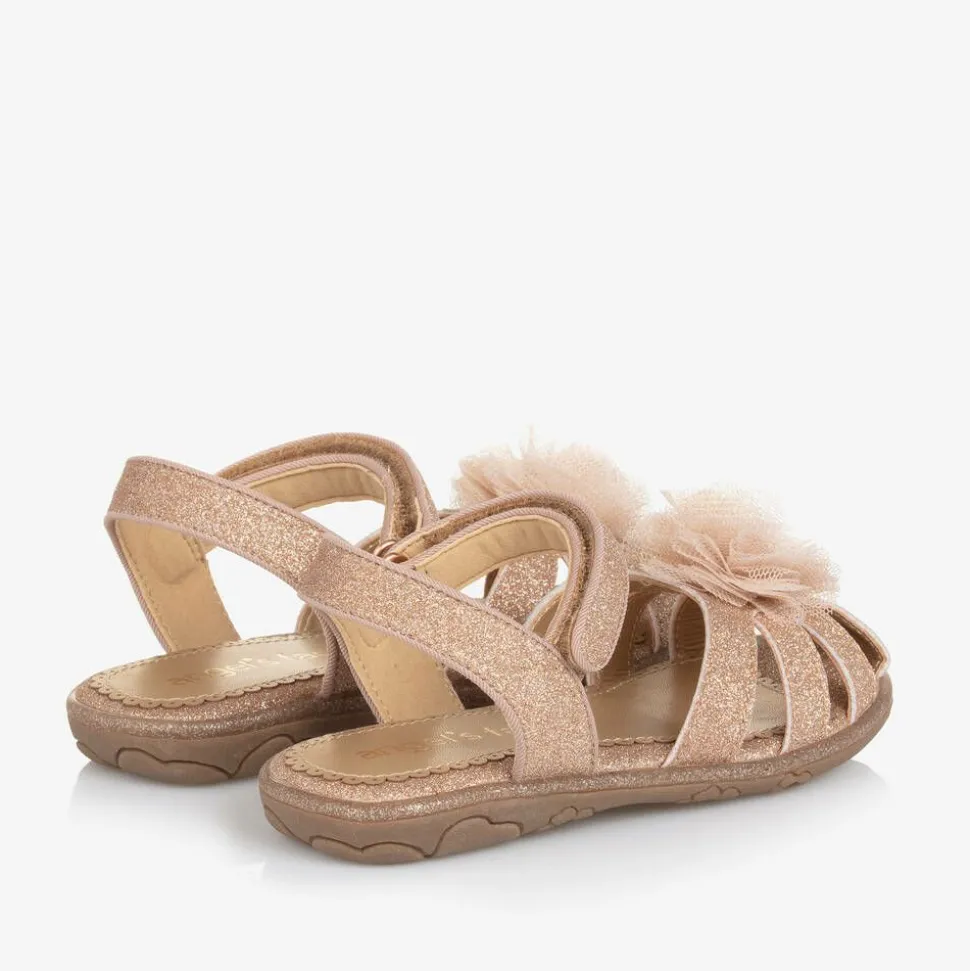Girls Glittery Rose Gold Sandals