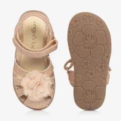Girls Glittery Rose Gold Sandals