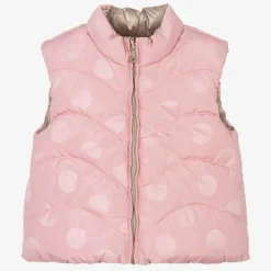 Girls Gold & Pink Reversible Gilet