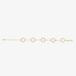 Girls Gold & Ivory Clover Bracelet