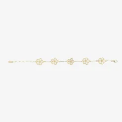 Girls Gold & Ivory Flower Bracelet