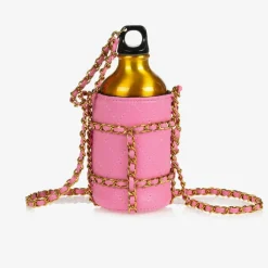 Girls Gold & Pink Water Bottle
