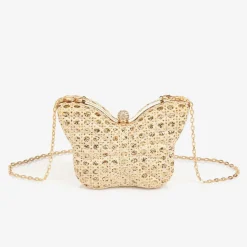 Girls Gold Butterfly Bag (14cm)