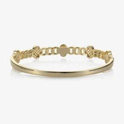 Girls Gold Clover Bangle